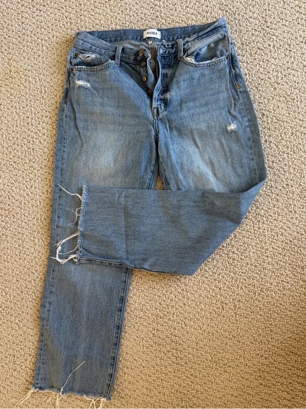 Pistola Button-Fly Distressed Jeans, 28